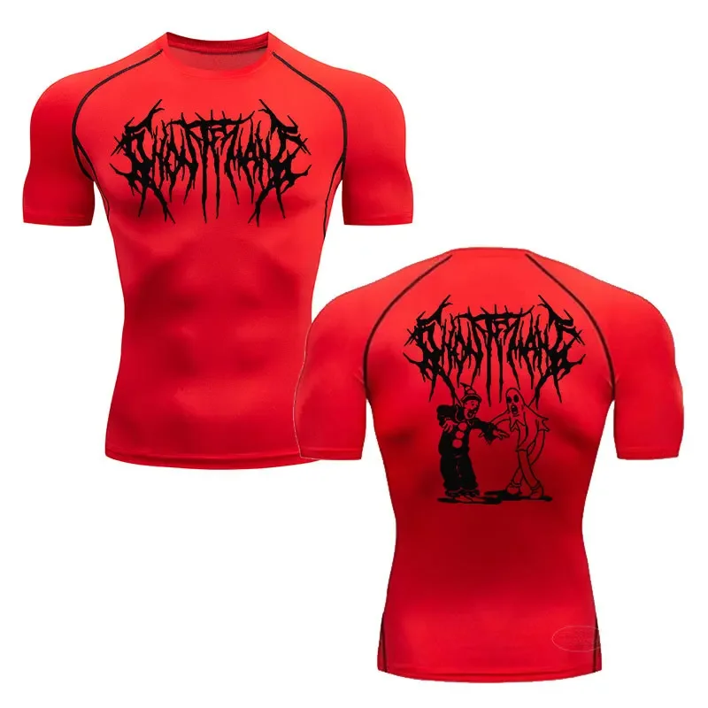 Мужская Облегающая Компрессионная Футболка С Круглым Вырезом И Короткими