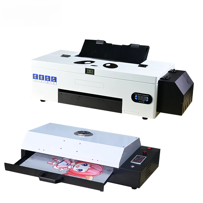 

L1800/DX5/R1390 small pet film t shirt textile printing machine a3 DTF flatbed printer and dtf dryer for dtf