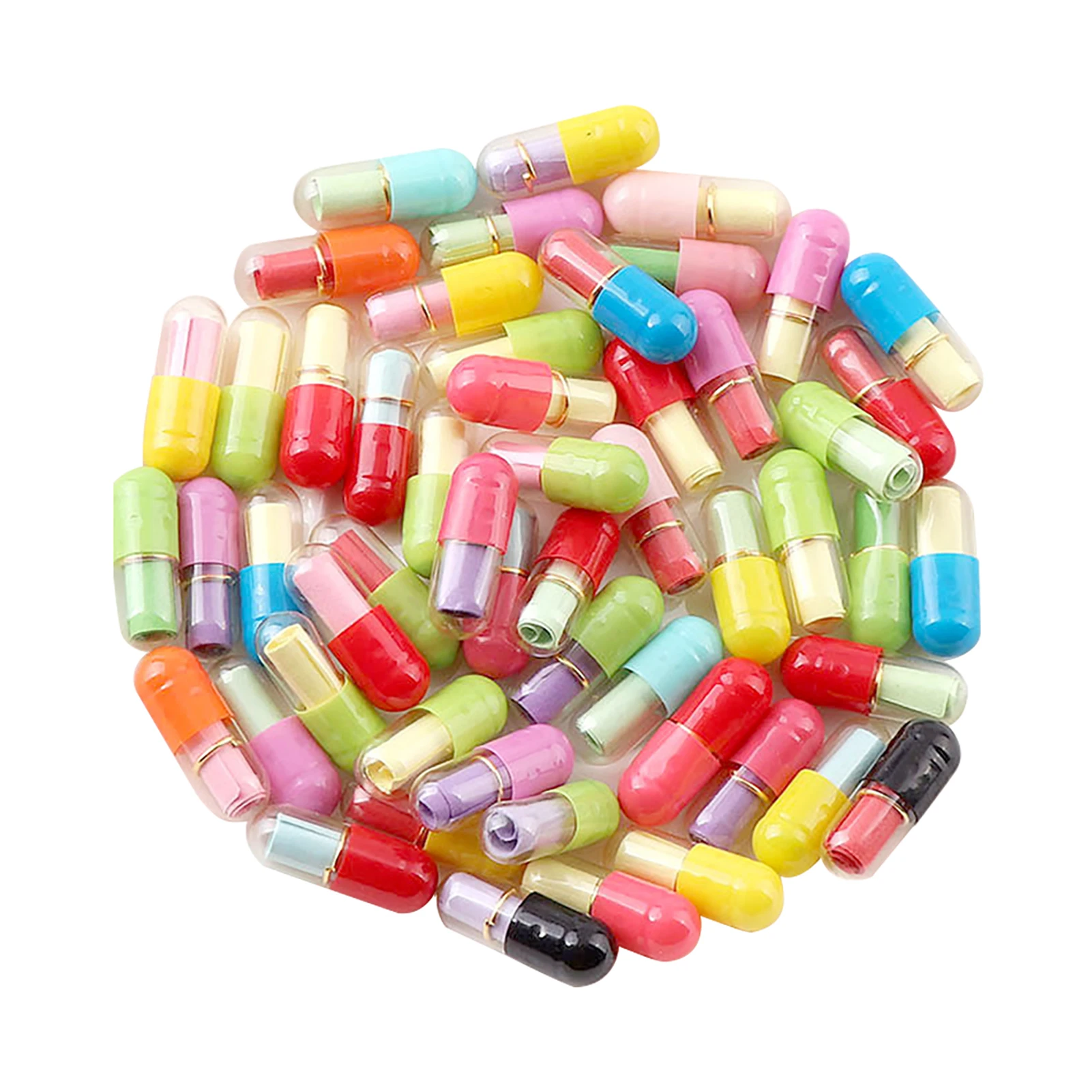 

50pcs Portable Plastic Emoticon Capsule Message Bottle Fake Pill Party Wedding Favours Valentine Gift Kids