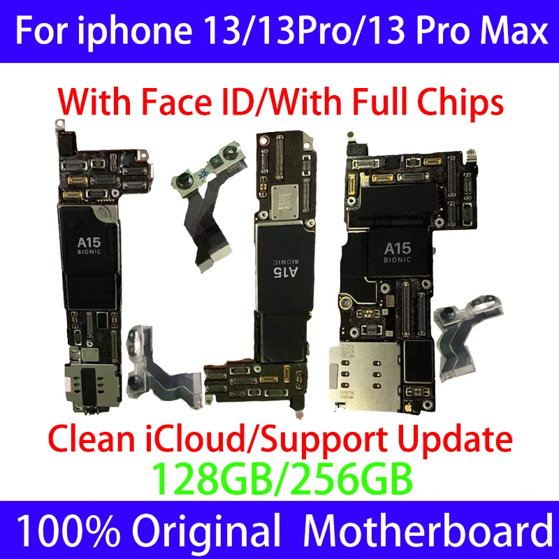 

Оригинальная материнская плата для iPhone 13 pro max 13 mini материнская плата с распознаванием лица iCloud разблокированная логическая плата Полная по...