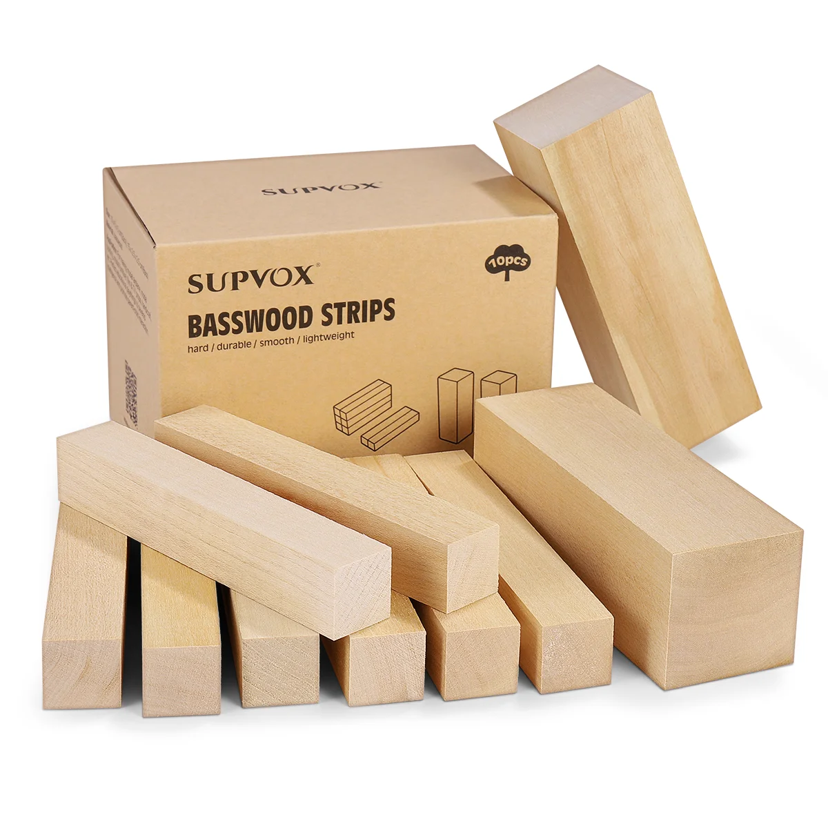 

10PCS Blocks for Crafts Basswood Strips Carving Blocks Set Blank Blocks Basswood for Carving