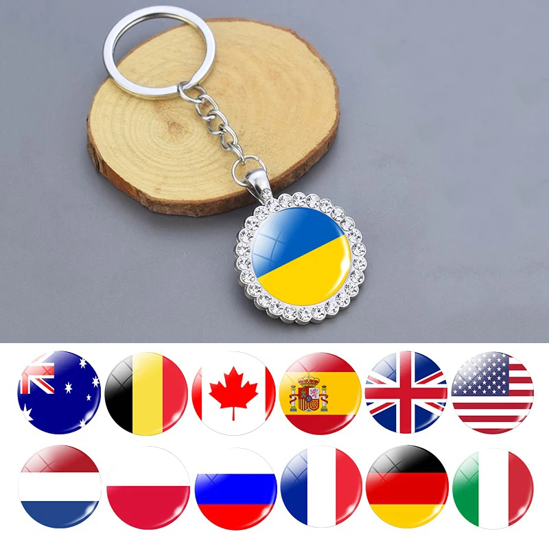 Брелок для ключей флаг Франция Испания Канада Великобритания США Бразилия