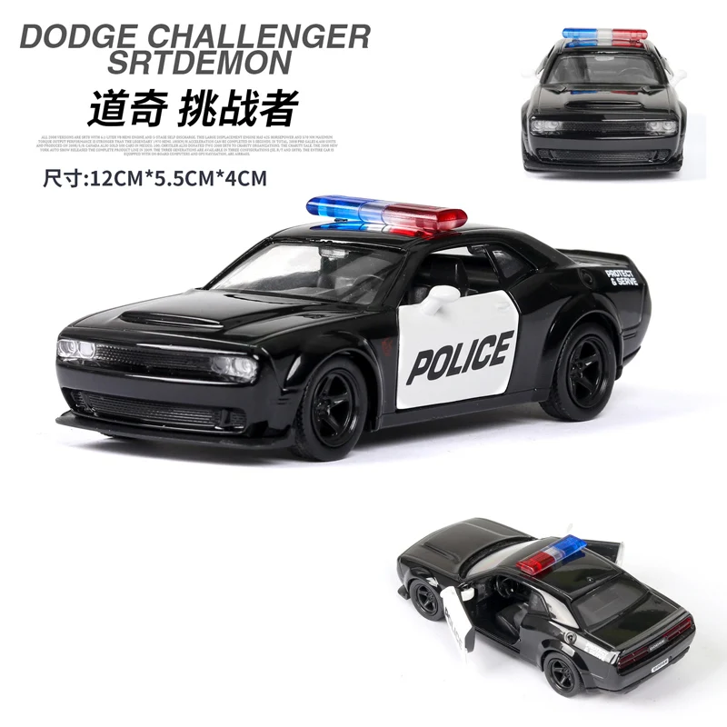 

1:36 Scale Dodge Challenger Police Car Diecast Alloy Pull Back Car Collectable Toy Gifts Child