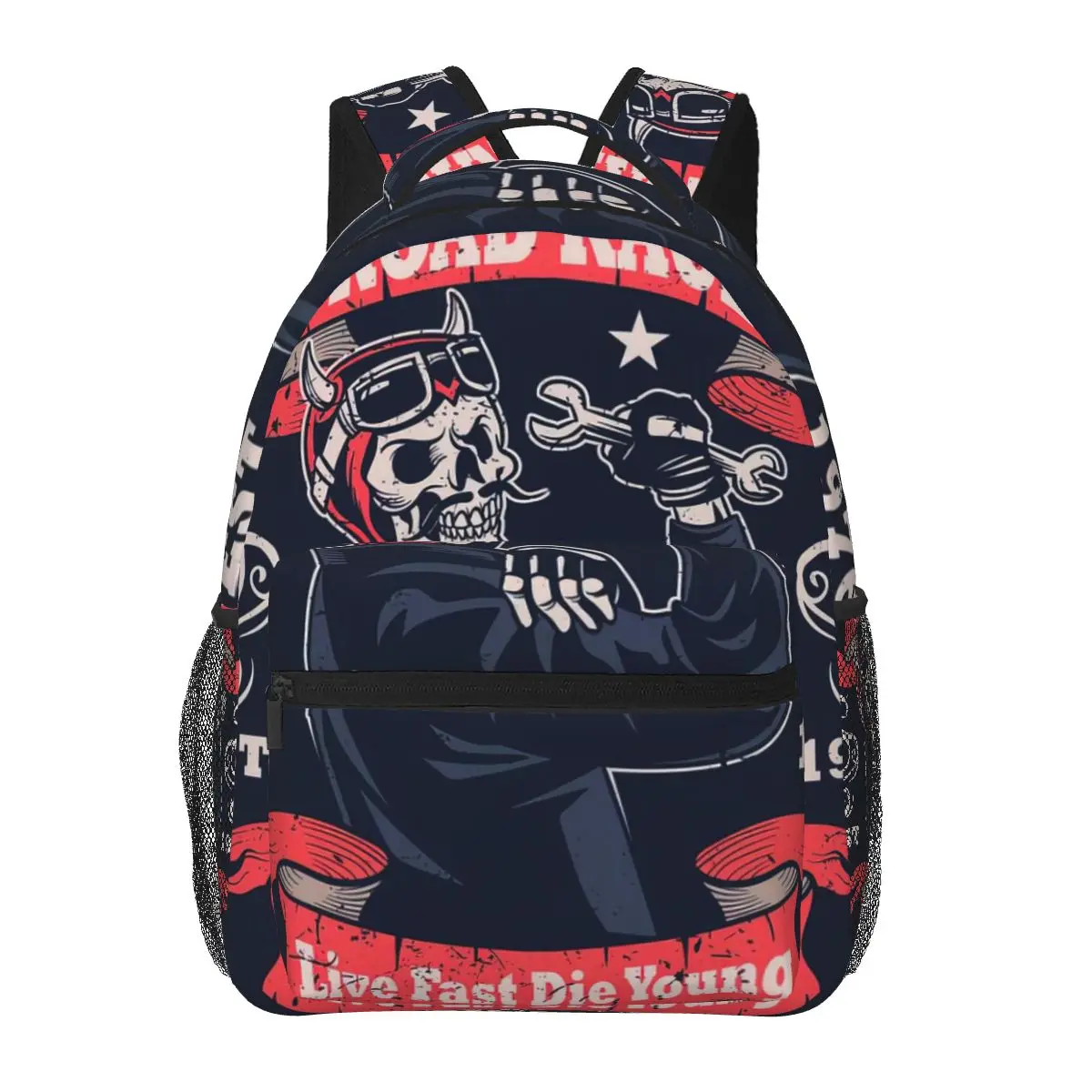 

Skull Vintage Motorcycle Emblem Backpack for Girls Boys Travel RucksackBackpacks for Teenage school bag