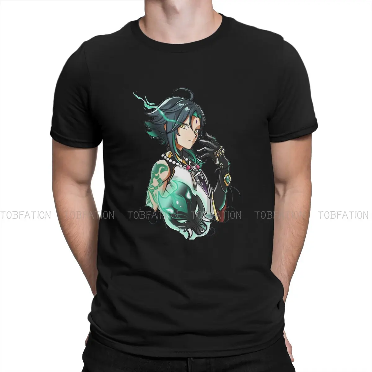 

Xiao1 Genshin Impact Game Men T Shirt Classic Alternative Large O-Neck TShirt Harajuku Streetwear