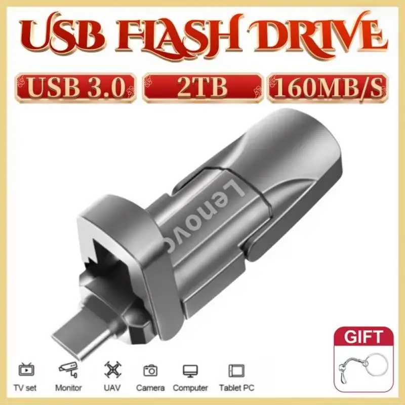 Lenovo 2 ТБ U-накопитель USB 3.0 1 512 ГБ Type-C Высокоскоростной флэш-накопитель