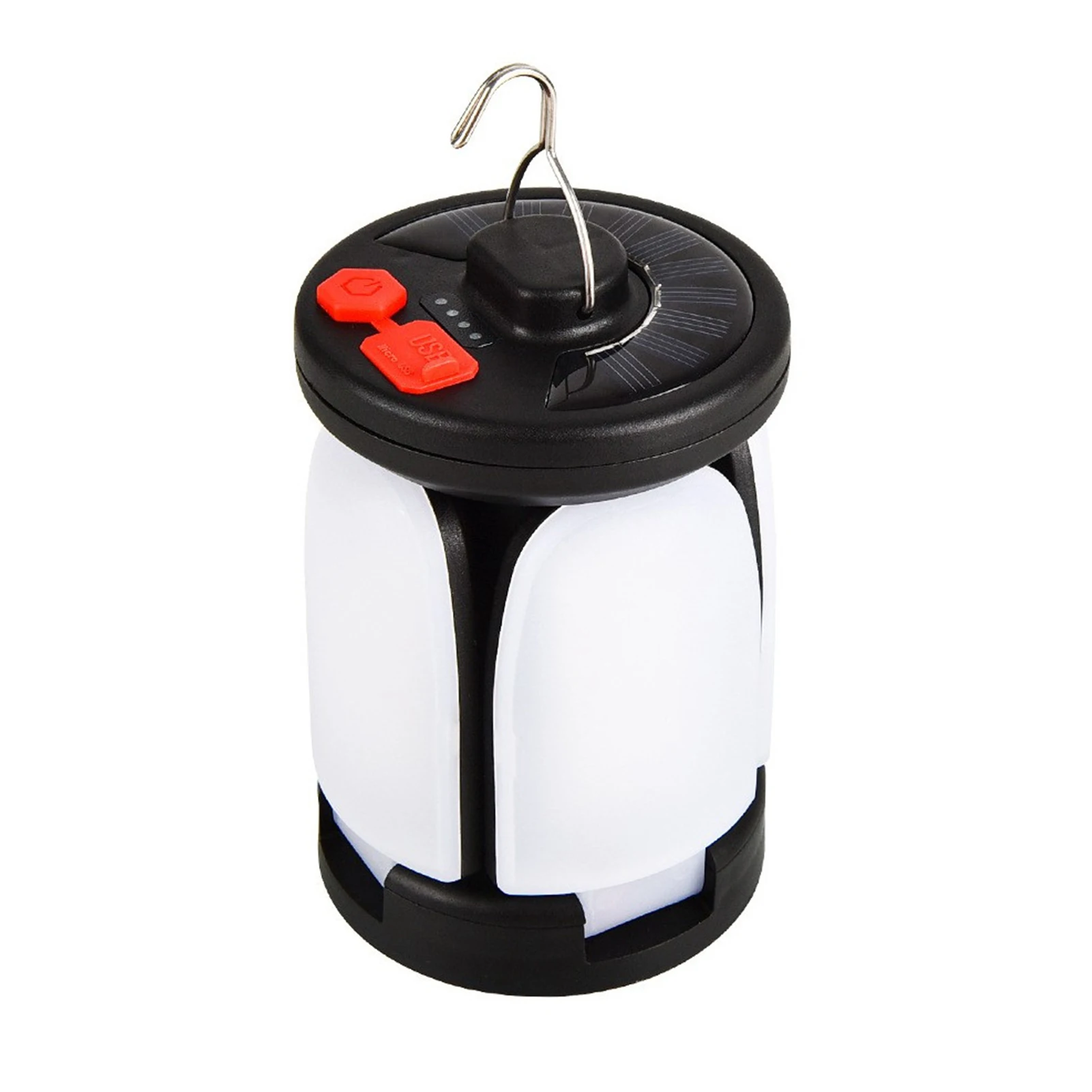 

Fan Type With Hook USB Rechargeable Solar Powered Foldable Hanging 6 Modes Fishing LED Tent Light Outdoor Sports Camping Lantern