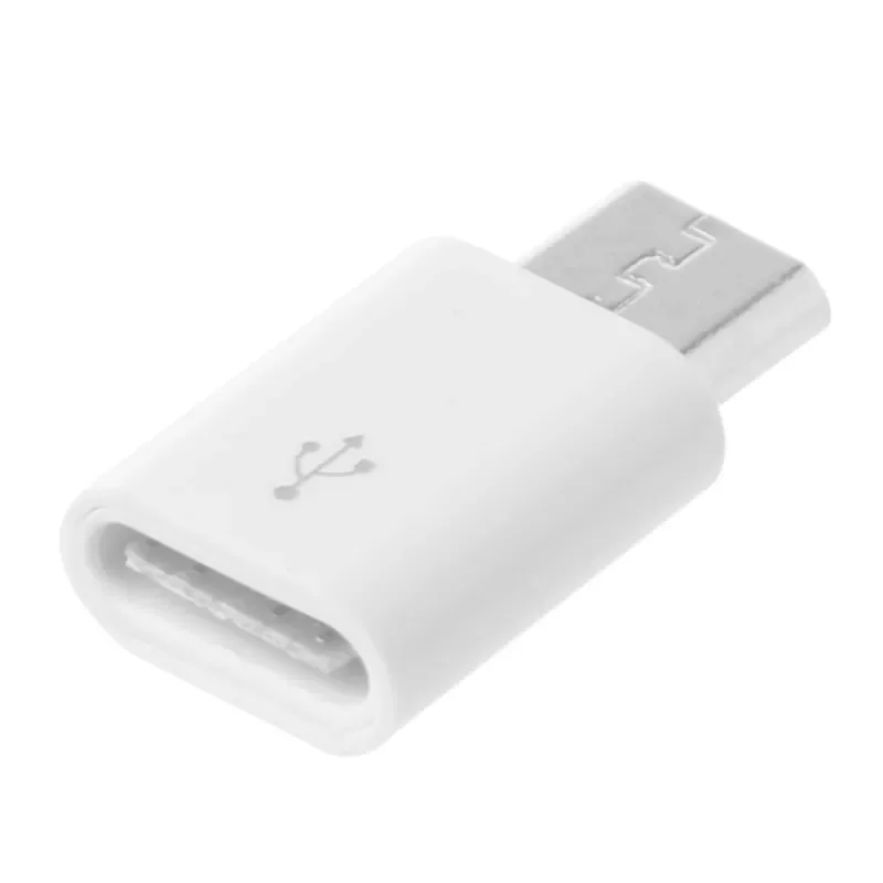 

White Short USB 3.1 Type C Female Device To Micro USB Male Adapter Connector