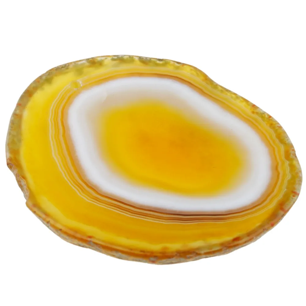 SUNYIK 5pcs/lot Yellow Agate Crystal Slice Irregular Shapes Drilled Holes Pendant For Jewelry DIY Home Decoration Accessories