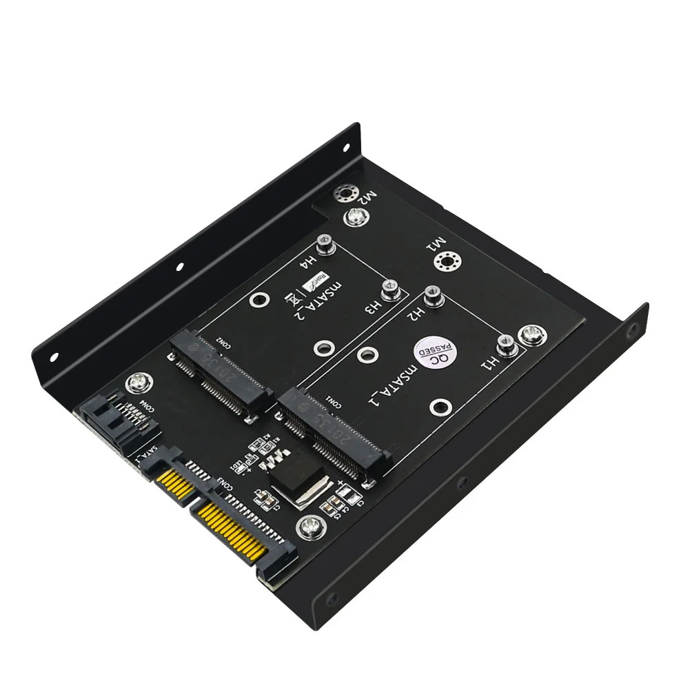 

Msata Adapter Converter Card SSD to Dual 2.5 inch SATA3 w/ 3.5-inch Hard Disk Bracket/Full Height Baffle Support Expansion Card
