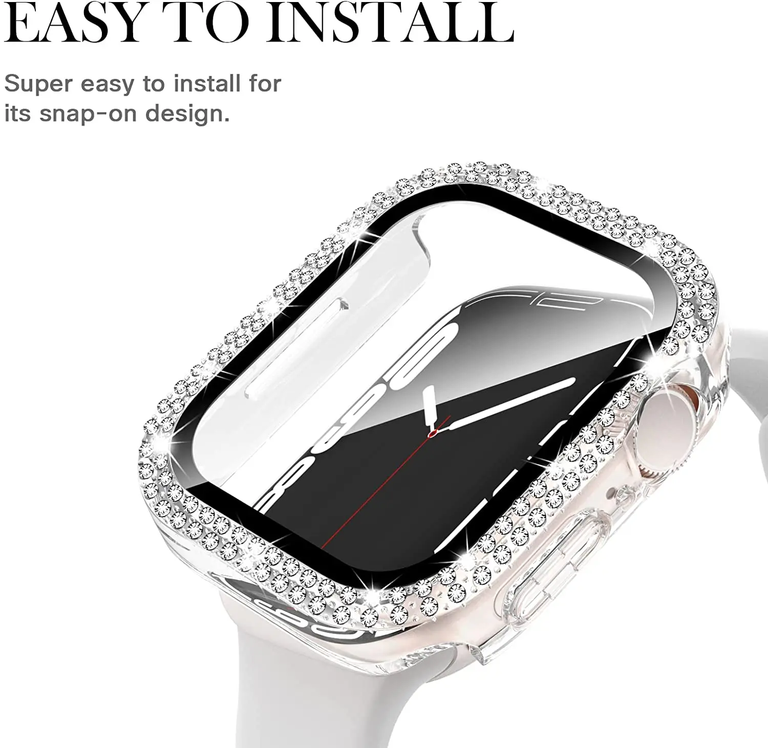 Чехол-бампер с алмазами защитный чехол для Apple Watch серии 7 6 SE 5 4 3 38 мм 42 Iwatch 45 41 40 44 |