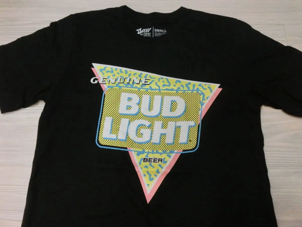 Bud светильник пивная Винтажная футболка S Budweiser рекламный корпоративный товар США