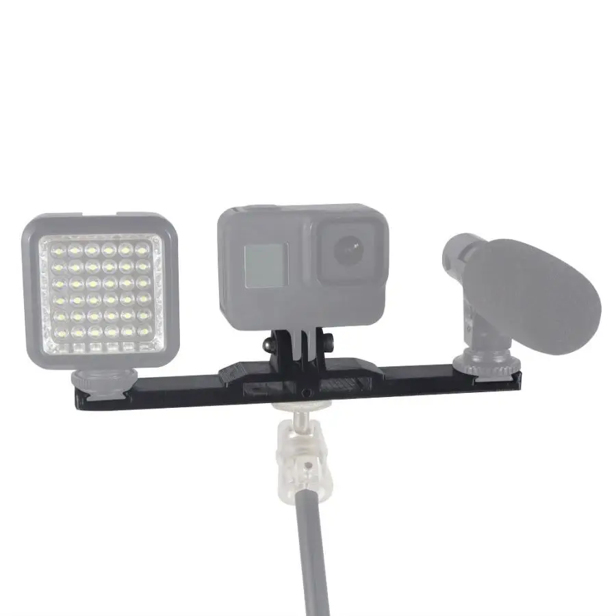 

FEICHAO 3D Printed Dual Cold Shoe Adapter 1/4'' Extension Bar Extender for Gopro 10 9 8 7 Max /Insta360 /Xiaoyi Action Camera
