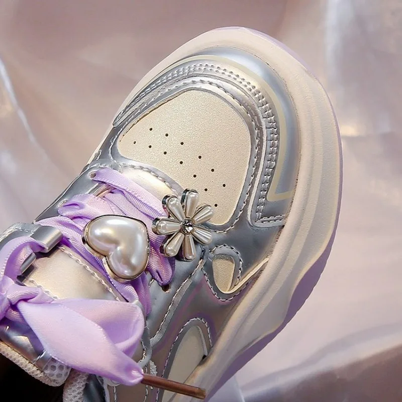 Кроссовки детские для девочек повседневная обувь милые спортивные носки бега с