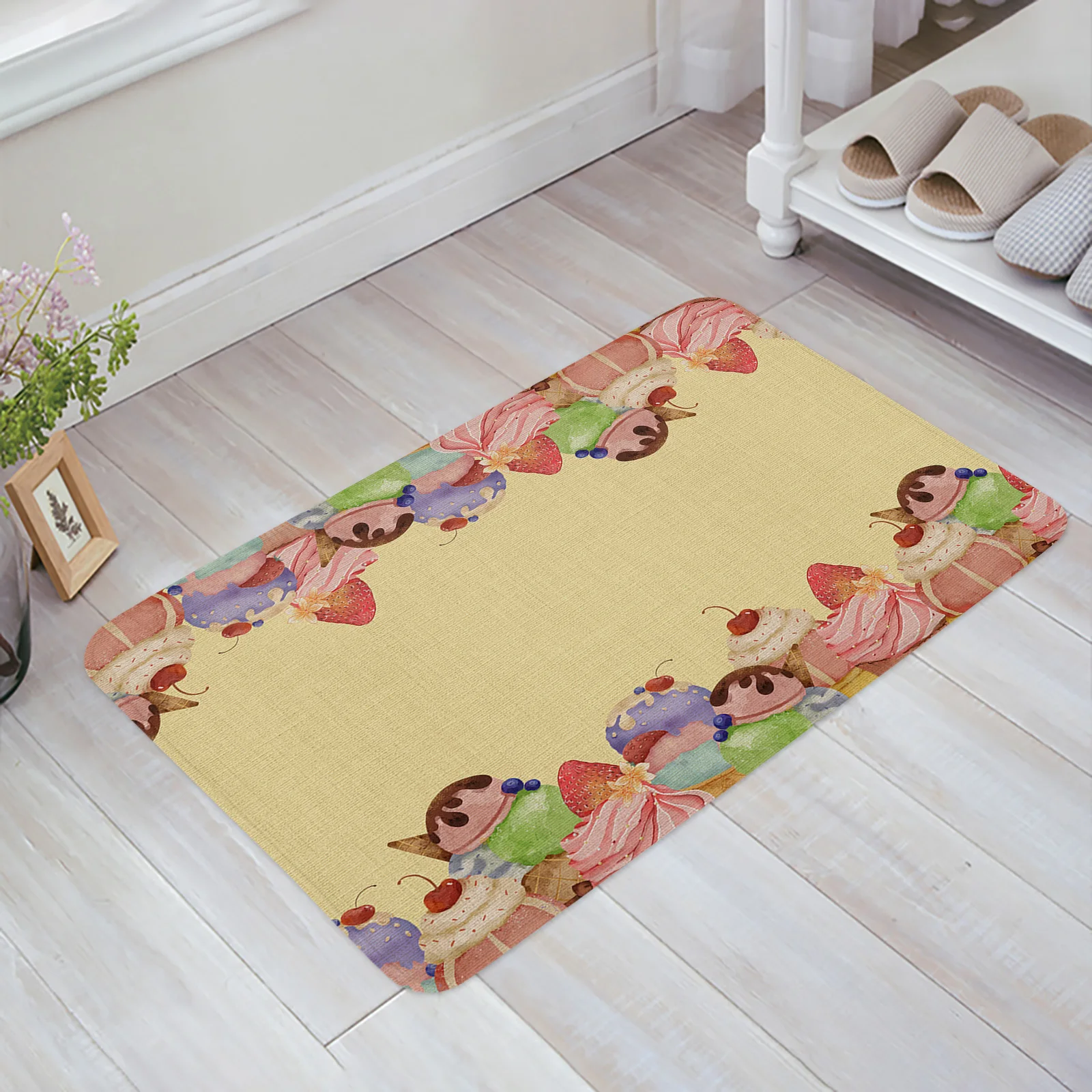 

Нескользящий напольный коврик для мороженого, торта, Придверный коврик для гостиной, домашний декор, кухонный Коврик для прихожей