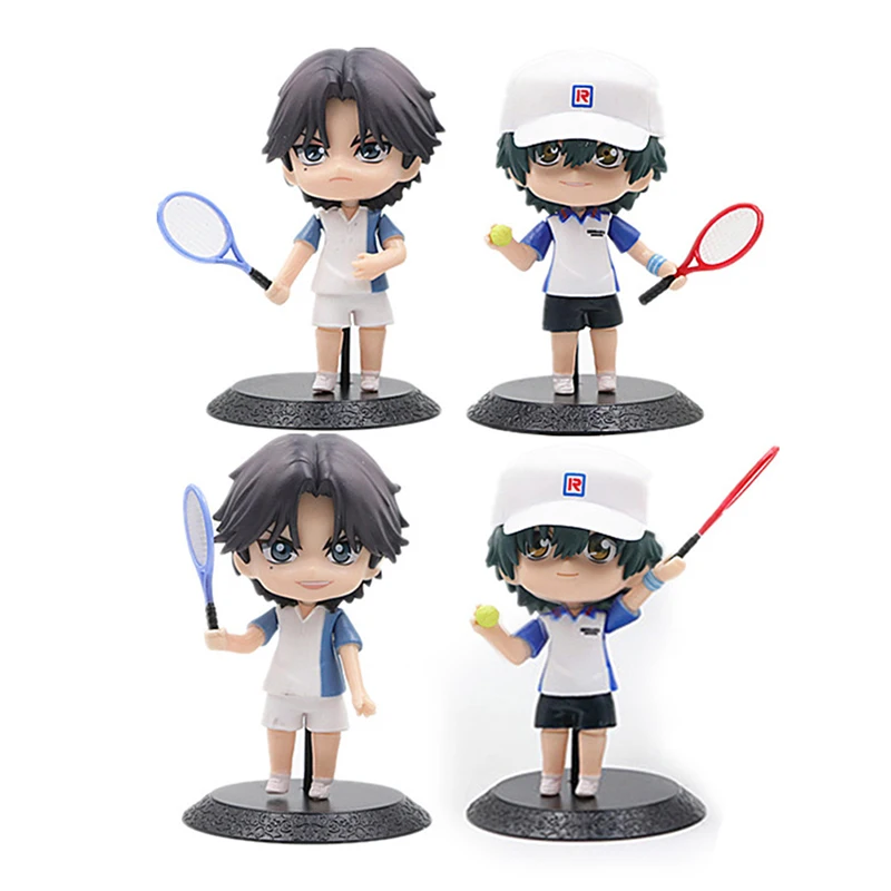 

4Pcs Anime New Prince Of Tennis Action Figure Ryoma Echizen Atobe Keigo Youth Sport Doll PVC Collectible Model Toy Kid Gift 10cm