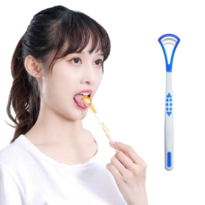 1Pc Tongue Scraper Brush Plastic Oral Care Cleaner Remove Tongue Coating Fresh Breath Oral Mouth Hygiene Care
