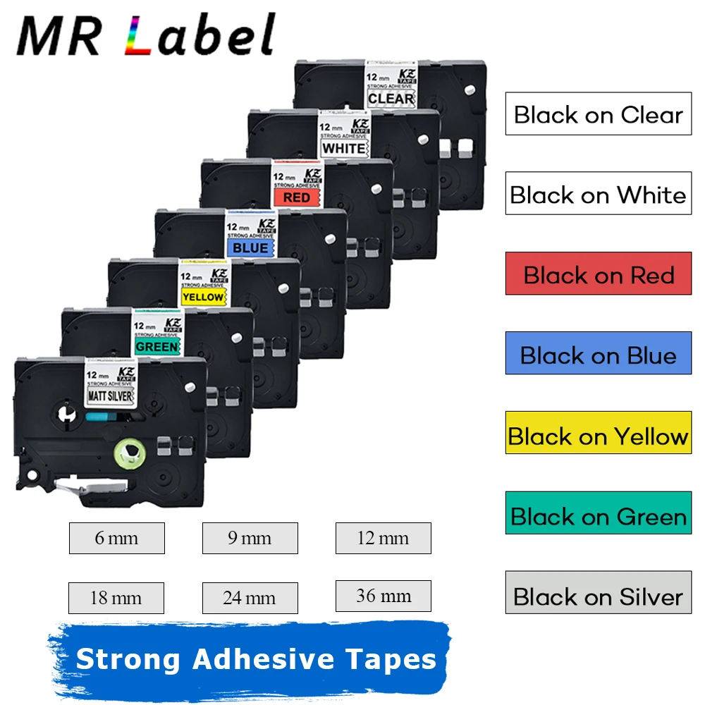 Прочная клейкая лента для Brother PTH110 PTE550W 6-24 мм