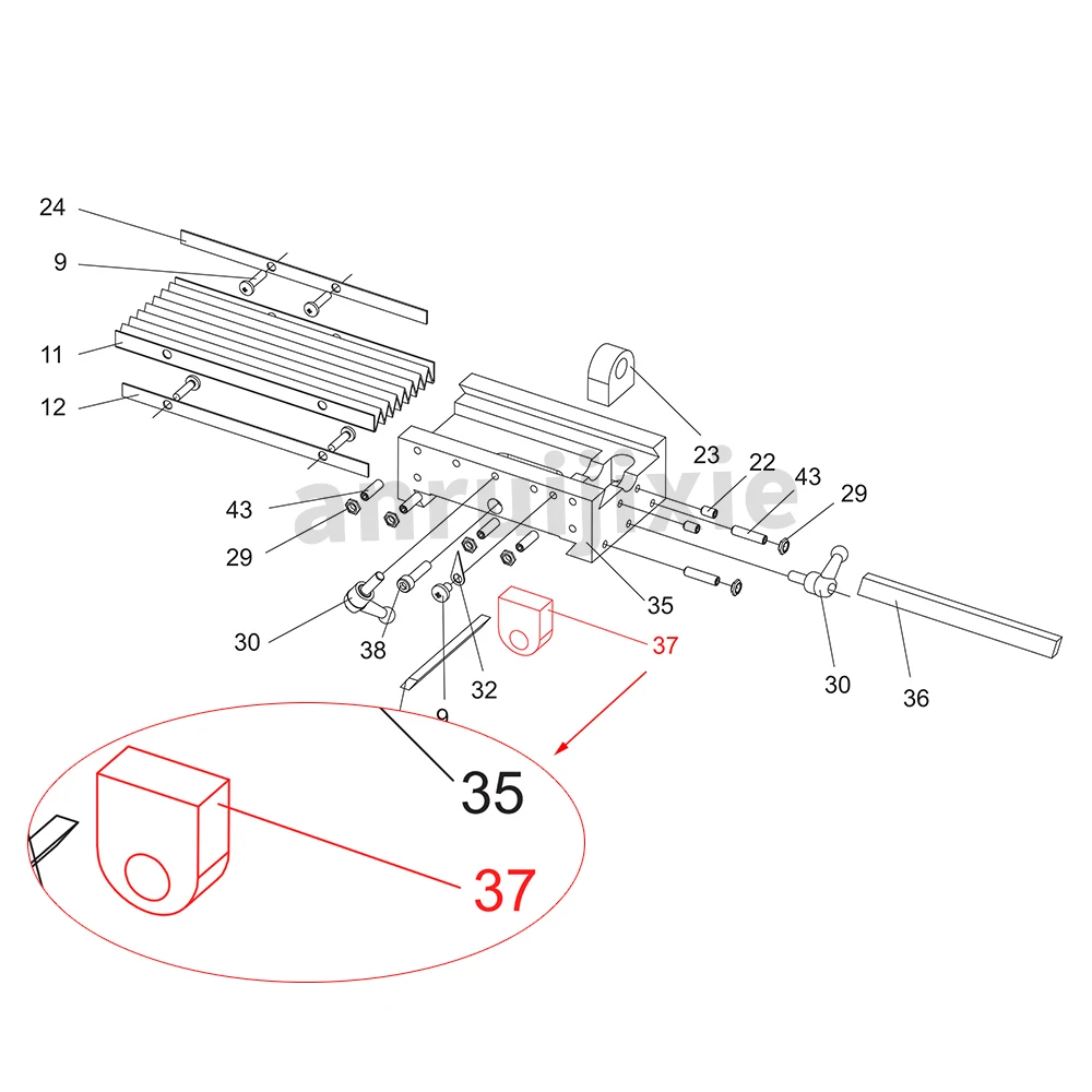 SIEG X2-023 X-Axis &amp X2-037 Гайка метрического винта оси Y совместимая с JET JMD-1L CX605 Grizzly G8689
