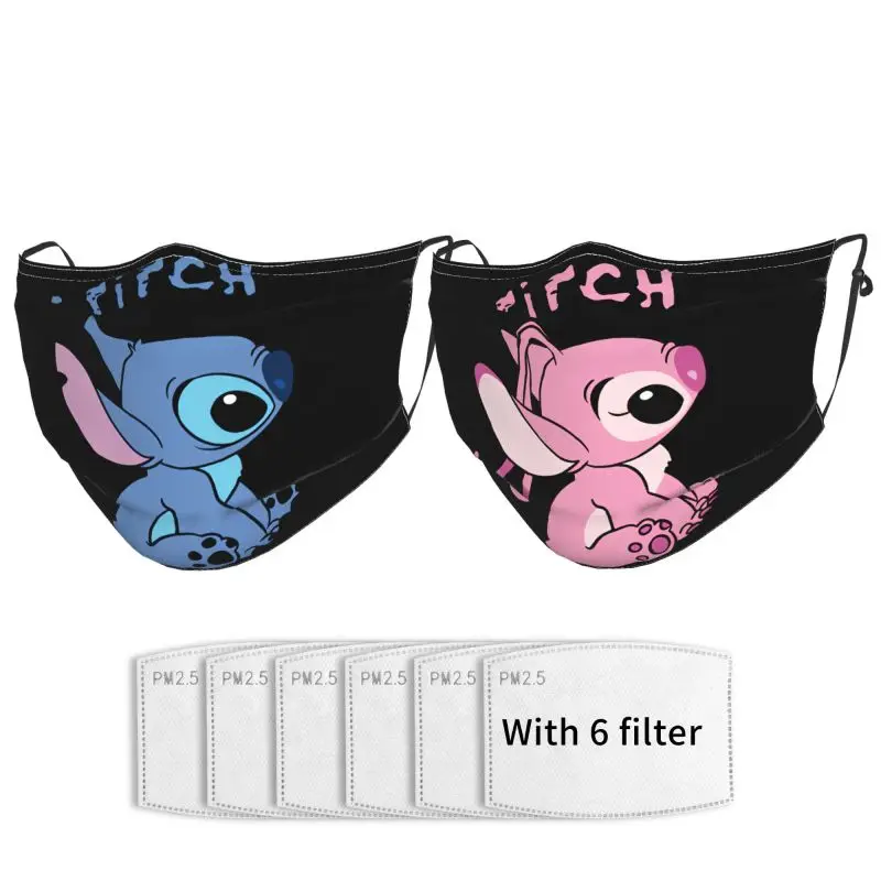 

Disney Cartoon Printing Adult Mask Outdoor Sports Protection Sunscreen Dust Masks Washable Adjustable Suitable Men Women 2PCS