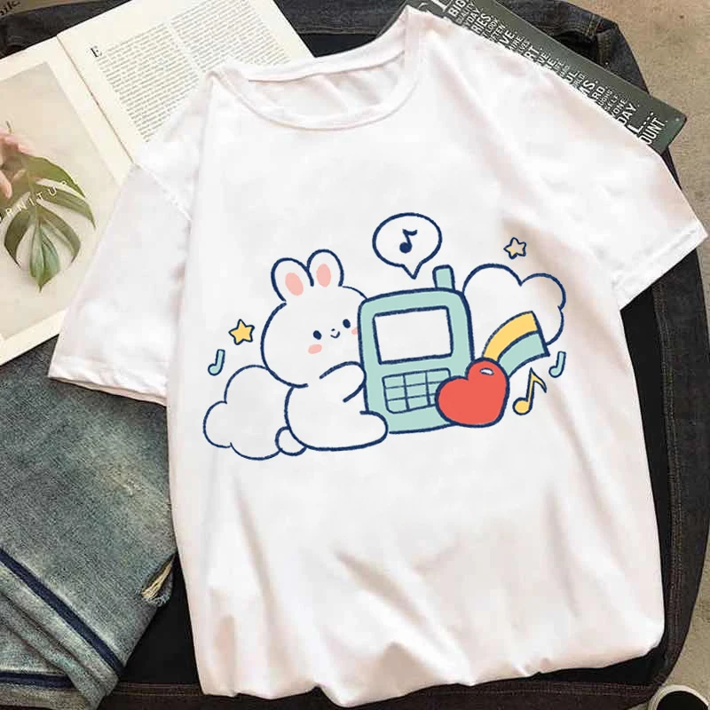 

Женские летние футболки с коротким рукавом, милые Мультяшные летние женские футболки с принтом, Графический Топ, женские футболки, одежда, ф...