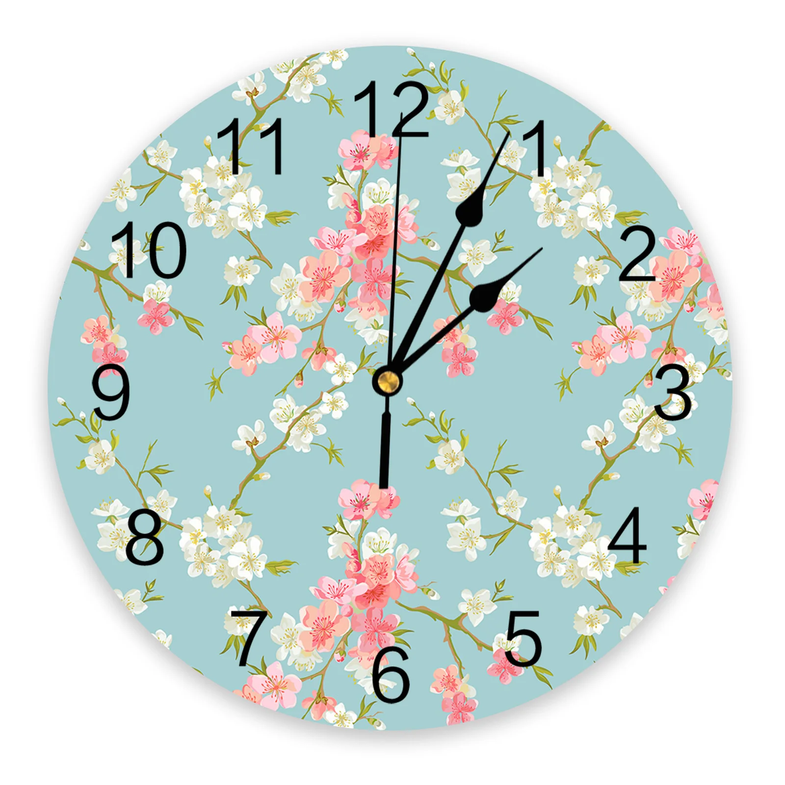 

Большие настенные часы в виде лепестков, ветвей, розовых, желтых растений, Листьев, круглые Настенные часы для декора столового, ресторана, к...