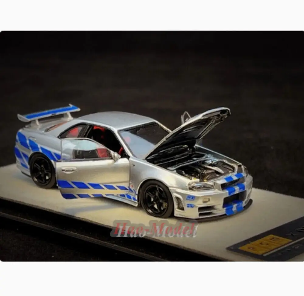 PGM 1/64 для Nissan GTR R34 Z-Tune модель автомобиля из сплава имитация литья под давлением