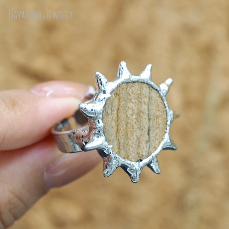 2шт полудрагоценный камень изображение яшмы бриллиант Y2k оптовая продажа