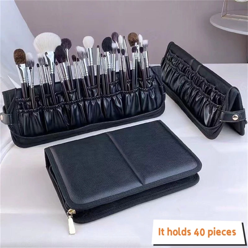 

29 Holes Professional Fold Waterproof Women Makeup Brush Tools Bag Organizer Travel Powder Cosmetic Sets Toiletry Case Holder