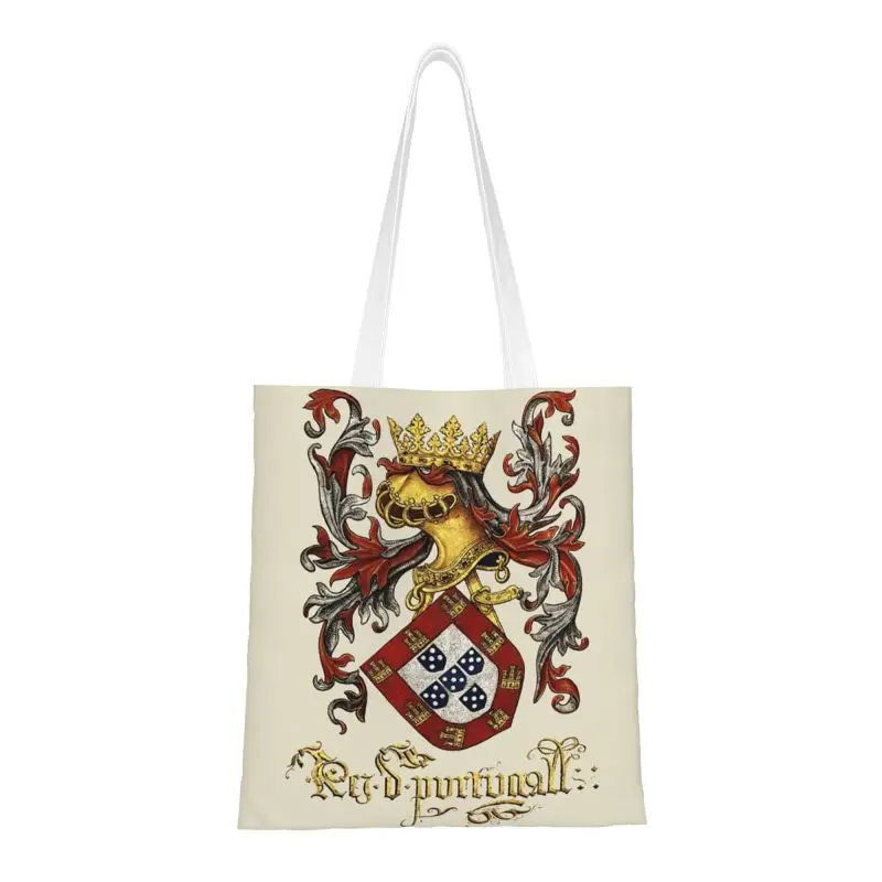 

Сумка для покупок из переработанного материала «Королева Португалии», сумка-тоут через плечо из холщовой ткани, Портативная сумка для поку...