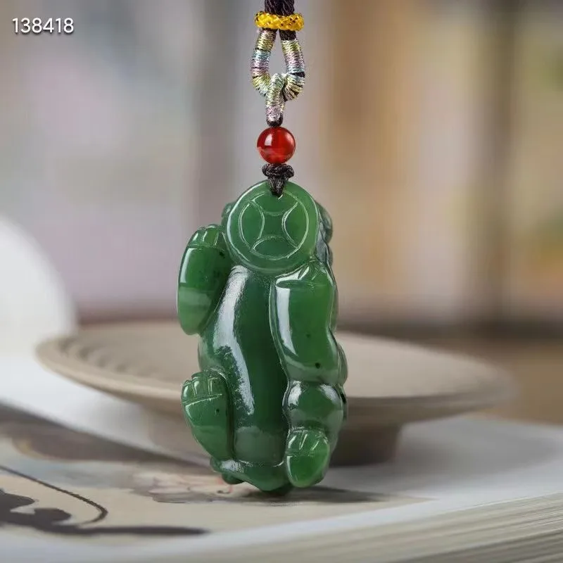 Новинка 100% натуральный голубой зеленый гетянь Нефритовая гравировка кулон