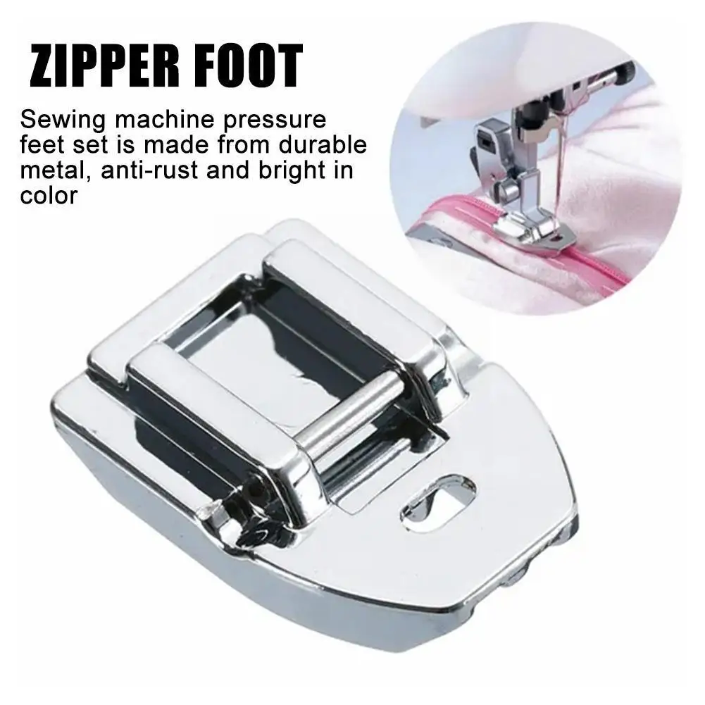 7306A Sewing Machines Feet Parts Invisible Zipper Foot For Singer Brother Janome Juki Zipper Press Foot Sewing Accessorie C5P7