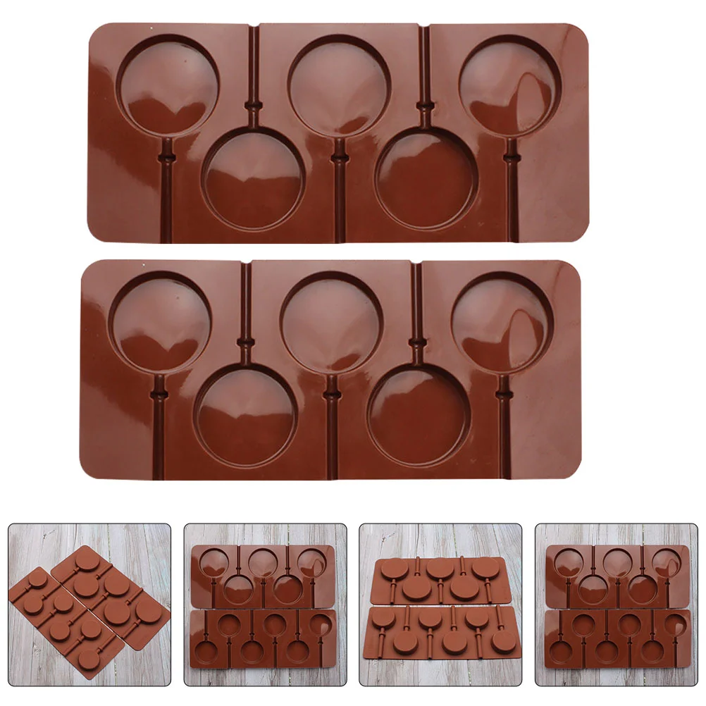 

2 PCS Fondant Cake Round Silicone Molds Fondant Stamper Silicone Molds Chocolate Chocolate Mold Embossed Lollipop Baking