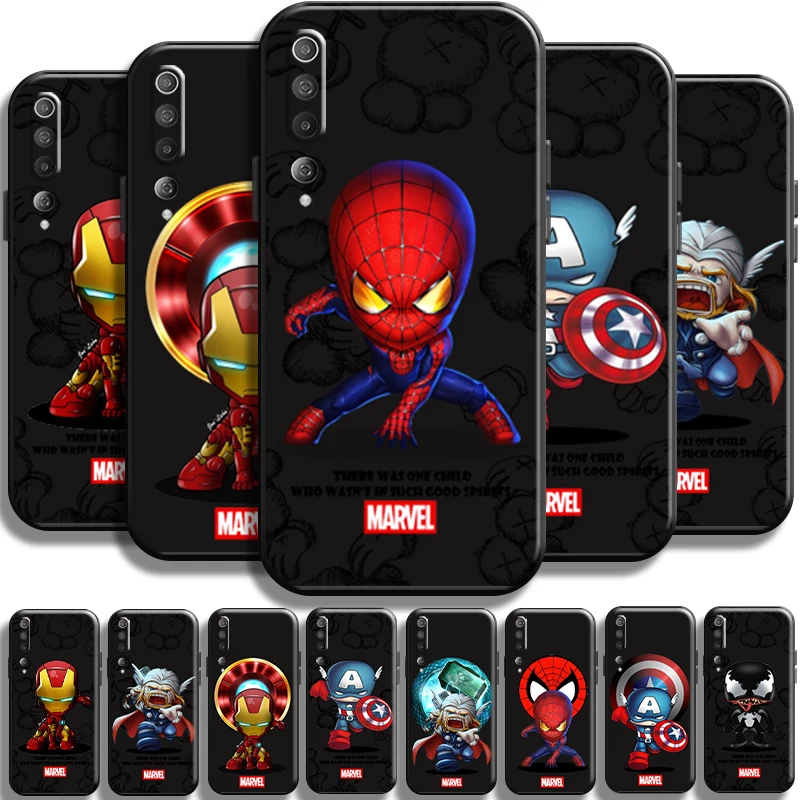

Marvel Cartoon Avengers For Xiaomi Mi 10 10s Mi 10 PRO Mi 10 Lite Phone Case Shell Funda Full Protection Carcasa Liquid Silicon