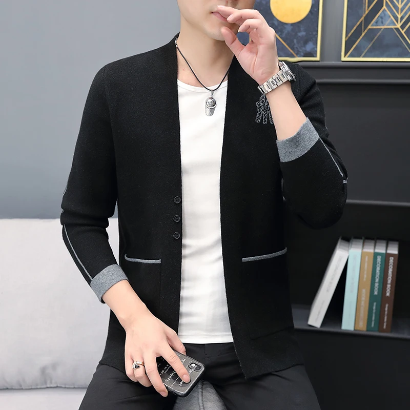 Sweater men 2022 spring new young and middle-aged men cardigan casual long sleeve loose coat men