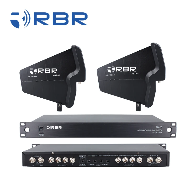 

RBR ad20 UHF 470-1000MHz wireless microphone antenna distributor antenna amplifier
