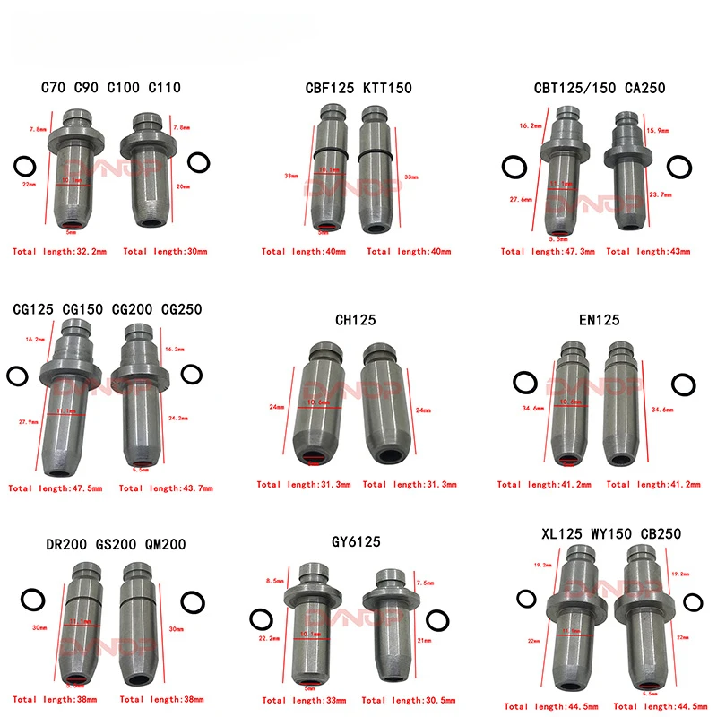 

1 пара направляющих Клапанов для мотоцикла Scoote GY650 GY6125 GY6 GS125 CG125 150 200 EN125 WY125 XL125 XR125 CBF150 ZY125 CA250