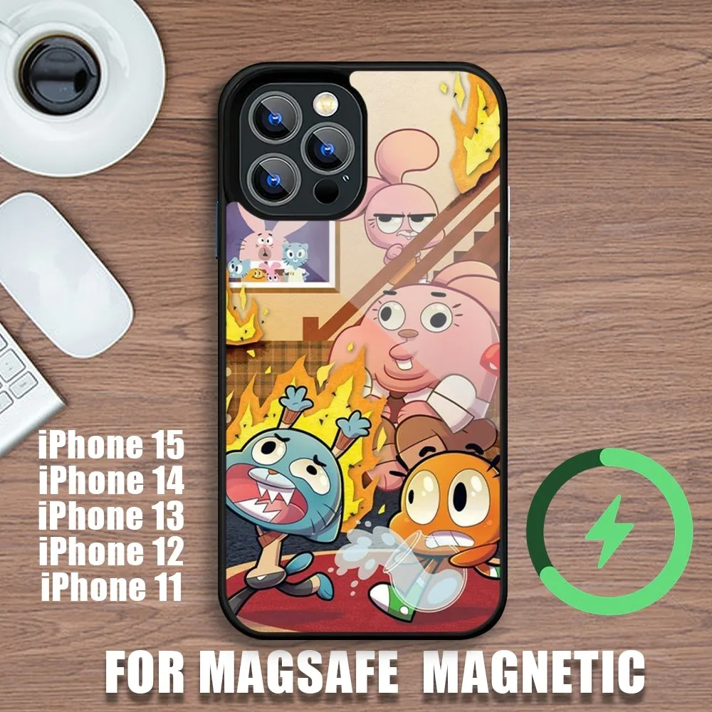 Мультяшный удивительный мир G-Gumball чехол для телефона iPhone 11 12 13 14 15 Plus Pro Max