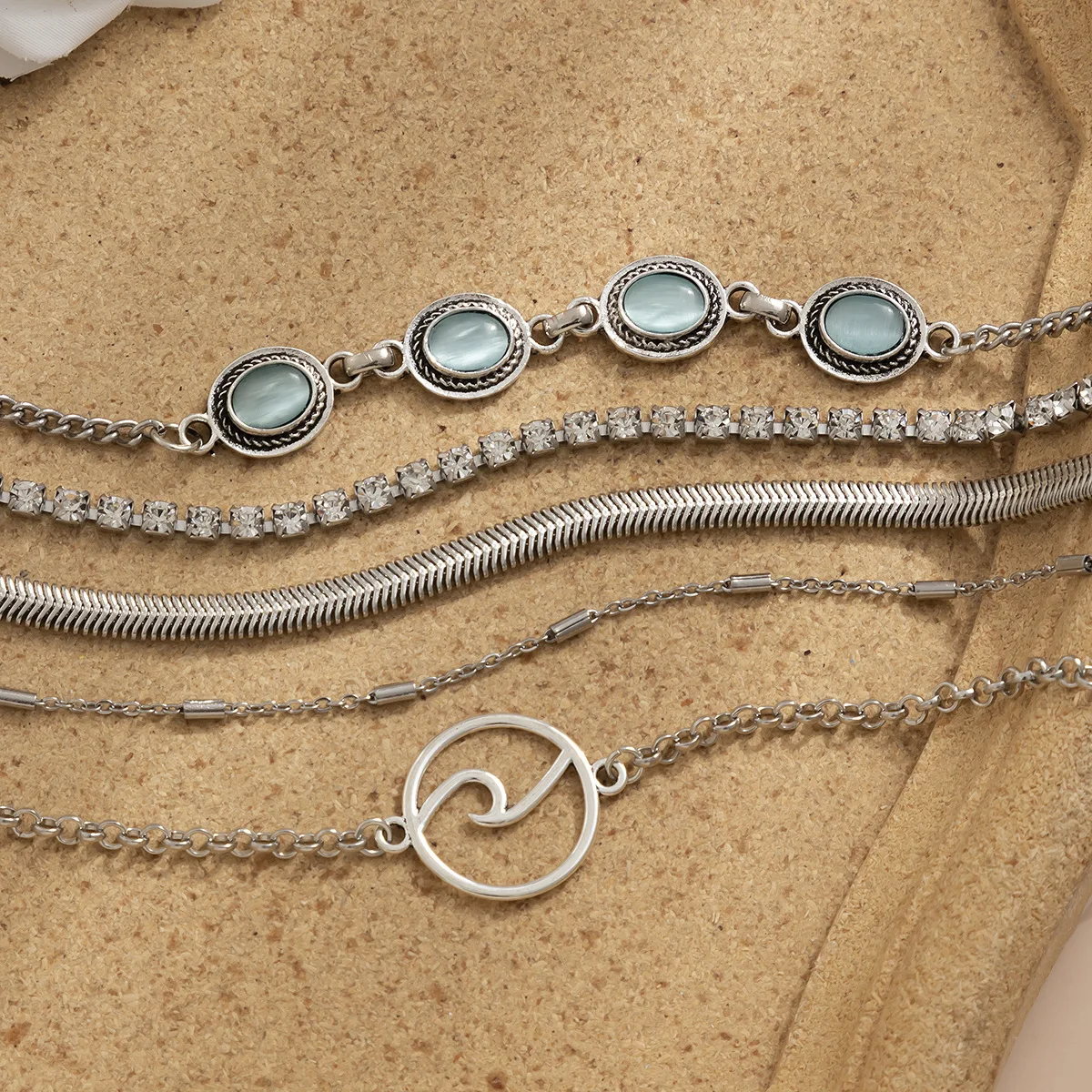 5 шт. женские металлические браслеты в стиле ретро |