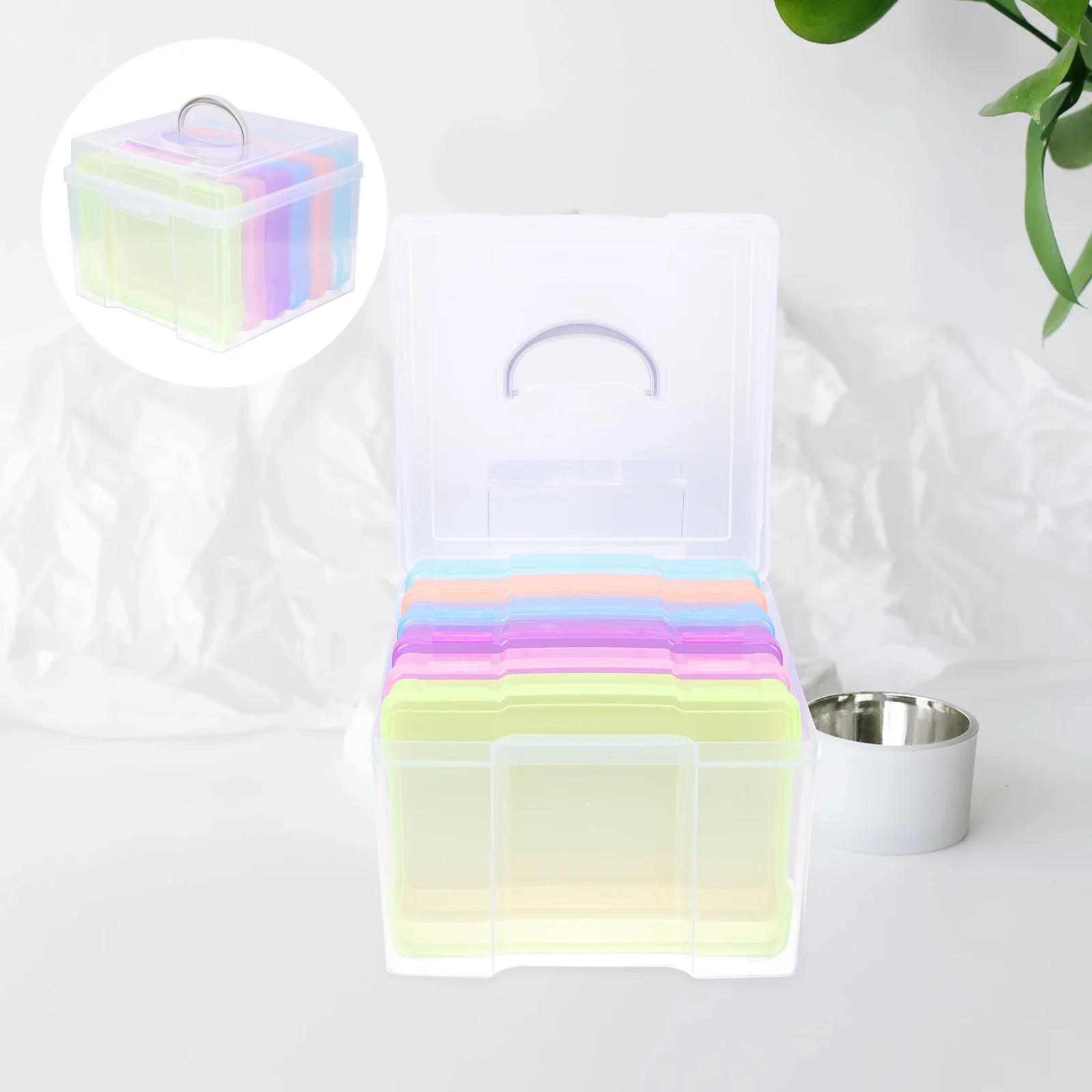 

Box Storage Photo Organizer Keeper Containers Greeting Cases Holder Organizing Clear Picture Craft Container Boxes Jewelry