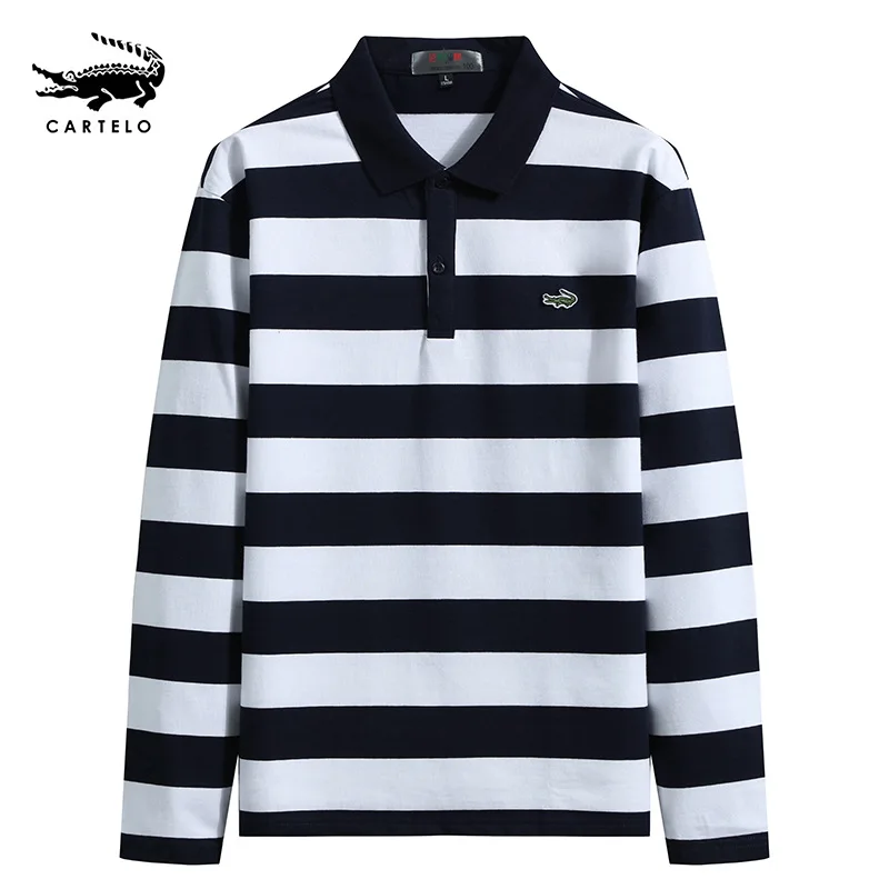 

Cartelo polo long sleeve autumn stripe Lapel men's long sleeve polo shirt shirts for men polo shirt polos para hombre