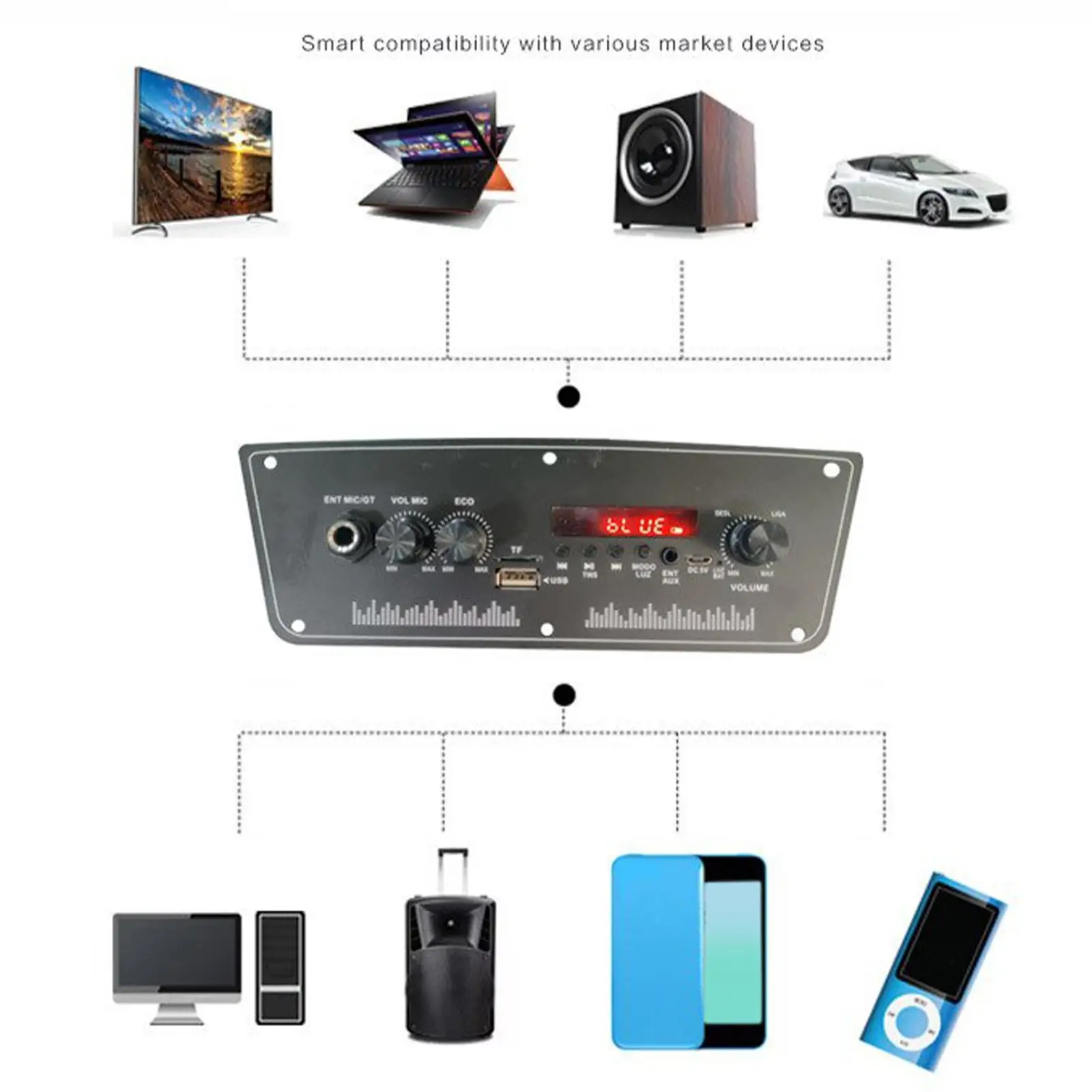 

Bluetooth MP3 Amplifier Board Music Player MP3 Decoder Board Support MP3 FM TF Module
