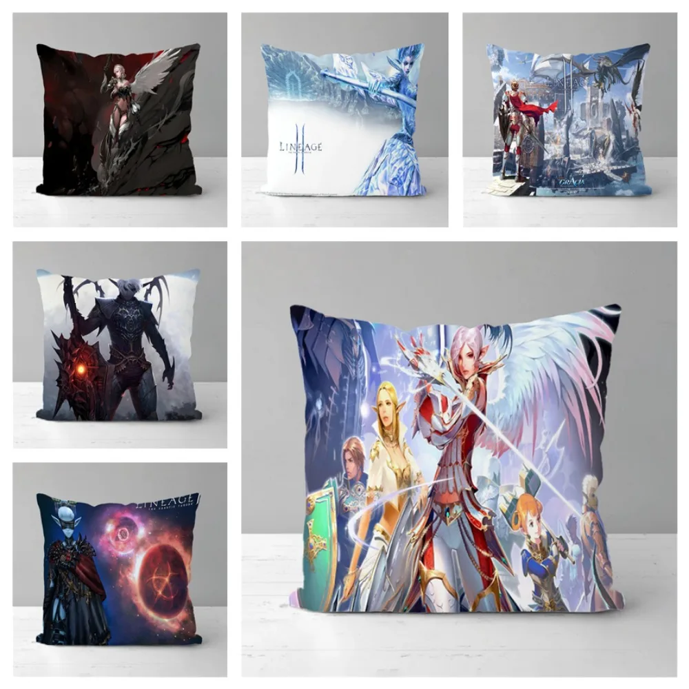 Дуплексные декоративные наволочки для диванных подушек Lineage2, наволочки для подушек 45x45, наволочка, подушки