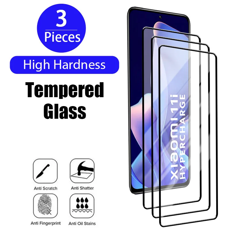 

3PCS Full Cover Screen Protector for Xiaomi Poco X3 NFC M3 M4 X3 F2 Pro C40 Tempered Glass for Poco X4 X3 F4 F3 GT M5S M5 5G