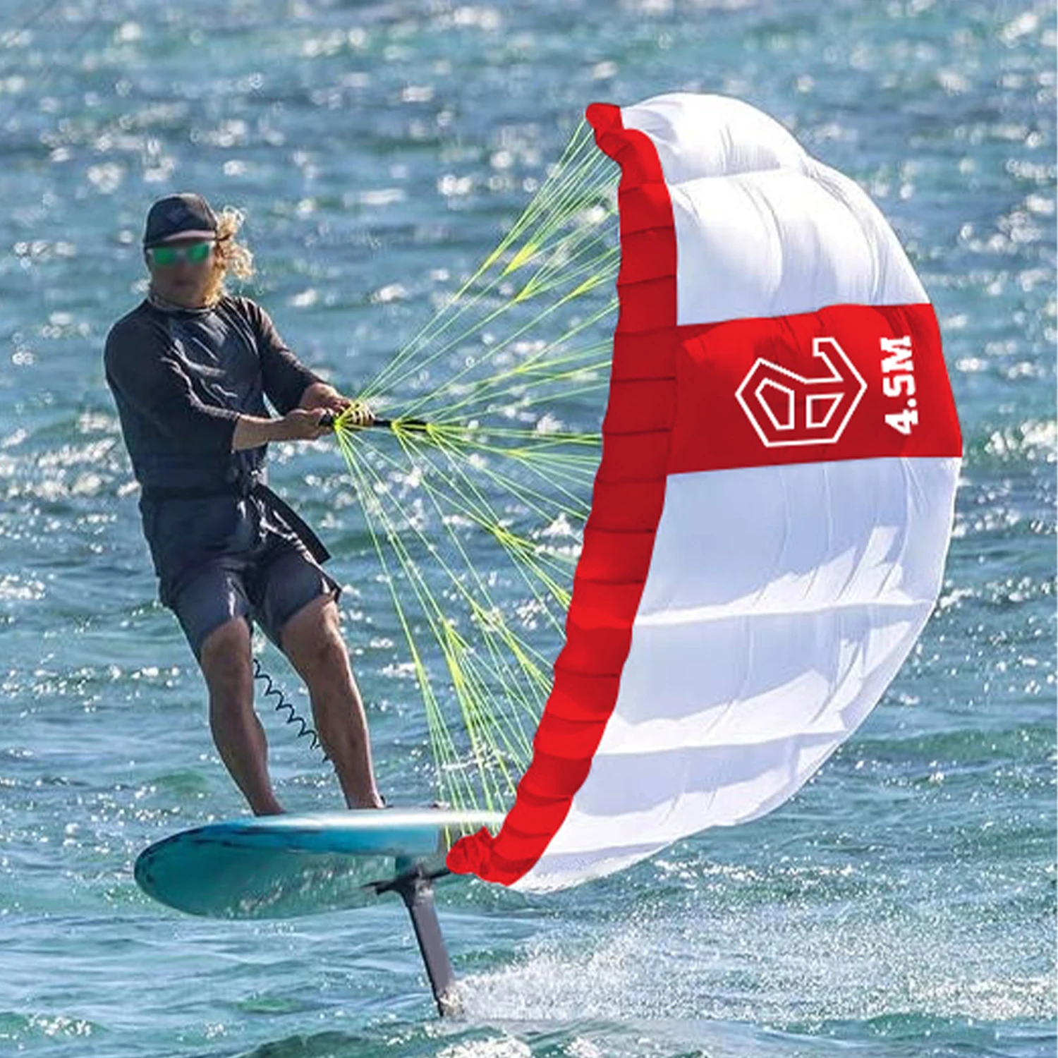 Фото Хит продаж: Кайт для кайтсерфинга Parawing 4.5M, для парапарашютного спорта, Rush Wave Kite, виндфойл, параплан, гидрофойл, комплект для вингфойла, серфборд №1