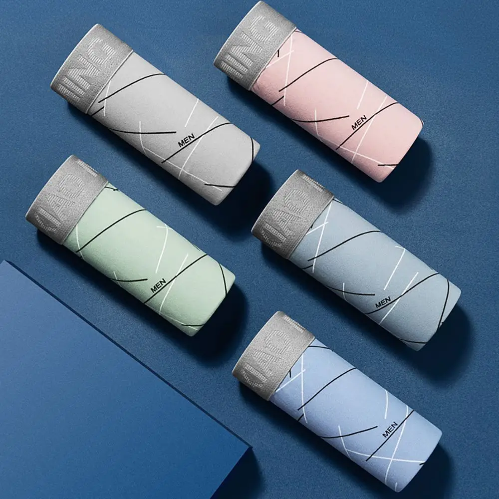 Men's Boxer Shorts Panties Underpants Letter Geometric Line Men Boxer Underwear Cotton for Male Sexy Cuecas Large Size Soft