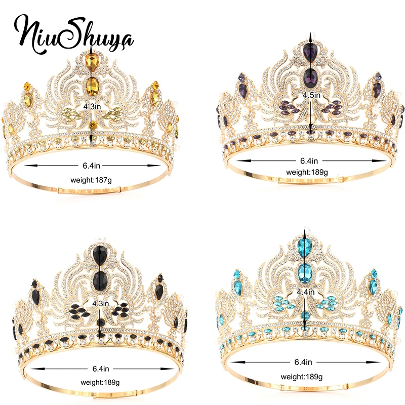 Винтажные тиары NiuShuya в стиле барокко с кристаллами королевские короны свадебные