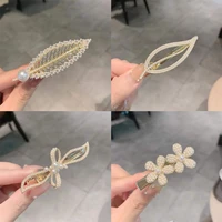 branches flower leaf butterfly duckbill hair claws retro rhinestone hair clips for women shinning ponytail headwear accessories
