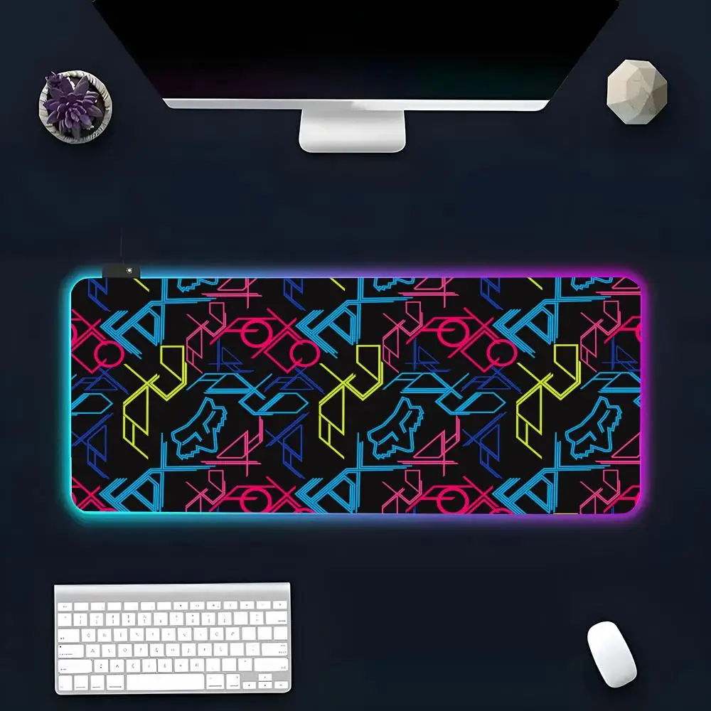 Is Car F-Fox Racing Logo MINISO Mouse Pad RGB Glow Personality Picture Custom PC Table Mat Carpet Game Player Dedicated LED