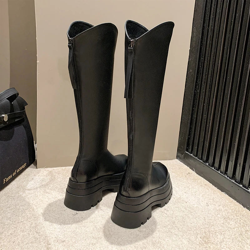 Женские демисезонные новые ботинки в британском стиле с высоким рукавом и